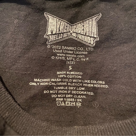 SANRIO My Hero Academia x Hello Kitty and Friends Black T-Shirt Size Small - Picture 4 of 4